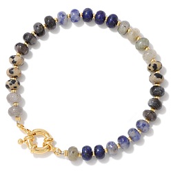 Смешанные камни Природный смешанный драгоценный камень бисер растянуть браслеты, украшения для женщин, плоско-круглые, 7-7/8 дюйм (20 см)