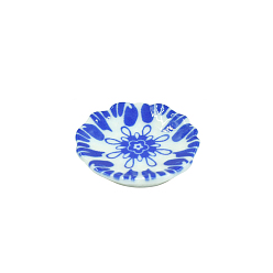 Королевский синий Синие и белые фарфоровые тарелки, имитация смолы, миниатюрные украшения, для садовых кукольных домиков, королевский синий, 33x6 мм