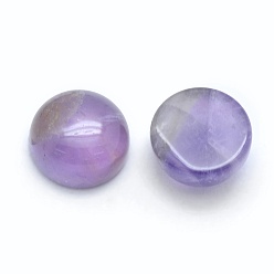 Amethyst Natural Amethyst Cabochons, Flat Round, 8x3~4mm