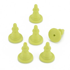 Yellow Green Silicone Ear Nuts, Earring Backs, for Stud Earring Making, Yellow Green, 11x8x8mm, Hole: 0.7mm