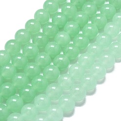 Светло-зеленый Натуральный Malaysia нефритовые бусы пряди, окрашенная и подогревом, круглые, светло-зеленый, 8~8.5 мм, отверстие : 1.2 мм, около 48 шт / нитка, 14.96 дюйм (38 см)
