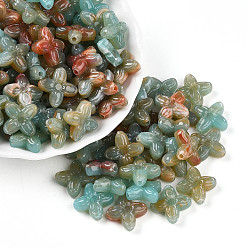 Бледно-бирюзовый Прозрачные акриловые бусины, четырехлистник, бледные бирюзовая, 16.8x17x5.8 мм, отверстие : 1.8 мм, Около 714 шт / 500 г