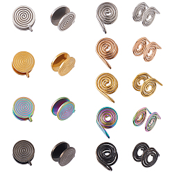 (52) Непрозрачная лаванда 18 шт. 9 стили 304 серьги-манжеты из нержавеющей стали, разноцветные, 11~14x9~11.5x10.5~17 мм, 2 шт / стиль