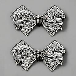 Кристалл Украшение обуви бантом из горного хрусталя, железные съемные зажимы для пряжек для обуви, кристалл, 57x98x15 мм