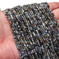 Кианит Натуральный кианитовые бисер пряди, граненые, кубические, 2x2x2 мм, отверстие : 0.6 мм, около 178 шт / нитка, 14.96'' (38 см)