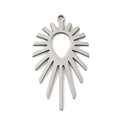 Нержавеющая Сталь Цвет 201 подвески из нержавеющей стали, солнце, цвет нержавеющей стали, 24x14x1 мм, отверстие : 1.2 мм