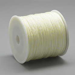 Beige Nylon Thread, Chinese Knotting Cord, Beige, 0.8mm, about 109.36 yards(100m)/roll