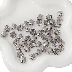 Серый 10 прозрачные стеклянные бусины, цветок, серые, 10 мм