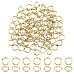 Echt 18 k vergoldet 304 Edelstahl offenen Ringe springen, Runde, für DIY Schmuck basteln, echt 18 k vergoldet, 20 Messgerät, 5x0.8 mm, Innendurchmesser: 3.4 mm