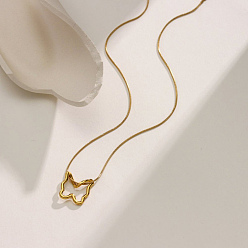 Золотой Полая 304 подвеска в виде бабочки из нержавеющей стали, круглая цепочка-змейка для женщин, золотые, 15.75 дюйм (40 см)