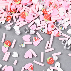 (52) Непрозрачная лаванда Ручной полимерной глины кабошонов, с пластиковым, разнообразные, разноцветные, 3~9x1~7x0.3~6 мм