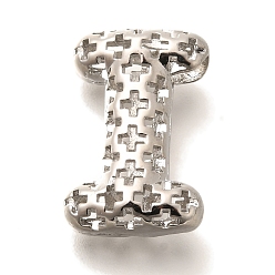 Letter I Латунные подвески, подвески с полыми буквами, стойки покрытие, долговечный, без кадмия и без свинца, Буква "i", 22x14.5x8 мм, отверстие : 5x2.7 мм