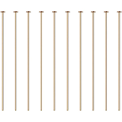 Настоящее золото 18K Латунные шпильки с плоской головкой, долговечный, реальный 18 k позолоченный, 45 мм, штифты : 0.7 мм, 21 датчик, Руководитель: 2 mm, 100 шт / комплект