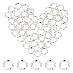 Серебро 925 разрезные кольца из стерлингового серебра, кольца прыжок двойной петли, круглые кольца, серебряные, 22 датчик, 4x0.6 мм, внутренний диаметр: 2.8 мм, о 30 шт