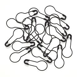 Черный Цвет Металла Латунные булавки для калебаса, Маркер вязальной строчки, металлический черный , 20~21x9x1.5 мм, контактный: 0.5 мм, о 1000 шт / мешок