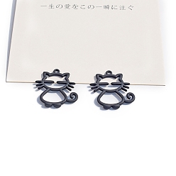 Шифер Серый Акриловые подвески краскораспылительные, подвески в форме кошки, шифер серый, 28x25 мм, 10 шт / комплект