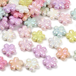 (52) Непрозрачная лаванда Непрозрачные акриловые бусины с УФ-покрытием, радужный, сакура, разноцветные, 22.5x23x8 мм, отверстие : 3 мм