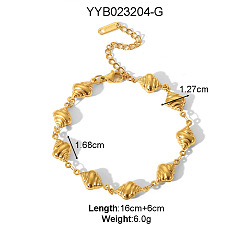 Другие 304 браслеты из нержавеющей стали ссылка для женщин, реальный 18 k позолоченный, раковина, 6-1/4 дюйм (16 см)