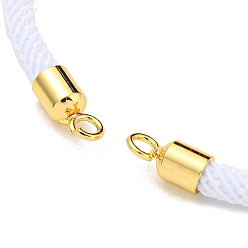 White Nylon Cords Bracelet Makings Fit for Connector Charms, with Brass Findings and 304 Stainless Steel Lobster Claw Clasps, Long-Lasting Plated, White, 6-1/2~6-3/4 inch(16.5~17cm), Hole: 1.8mm