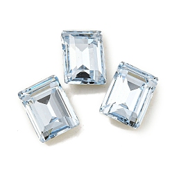 Свет Сапфира Стеклянные стразы кабошоны, плоская задняя и задняя, граненые, прямоугольные, света сапфир, 8x6x3 мм