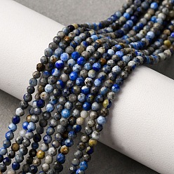 Ляпис-Лазурь Нитки бусины из натурального ляписа-лазури, граненые, круглые, 2 мм, отверстие : 0.5 мм, около 226 шт / нитка, 15.55 дюйм (39.5 см)