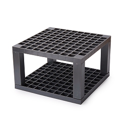 Gray 96 Holes Plastic Pencil & Brush Holder, Desk Stand Organizer Holding Rack, for Pens, Paint Brushes, Colored Pencils, Markers, Gray, 14.6x14.6x8.95cm