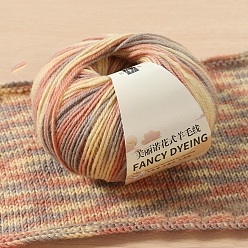 Разноцветный Пряжа шерстяная радужная сегментная окрашенная, нитки для ручного вязания, для детского свитера, шарфа, ткани, рукоделия, ремесла, красочный, 3~5 мм