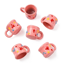 Pink 6шт. подвески из сплава, окрашенные распылением, чашка прелести, без кадмия и без свинца и без никеля, розовые, 12x20x14 мм, отверстие : 5x5 мм