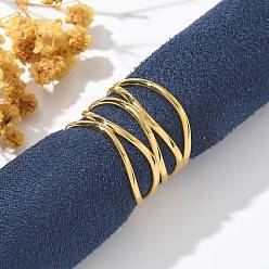 Настоящее золото 18K 304 многослойные открытые манжетные кольца из нержавеющей стали для женщин, реальный 18 k позолоченный, 17 мм, регулируемый