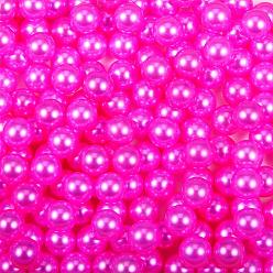 Fuchsia Eco-Friendly Plastic Imitation Pearl Beads, High Luster, Grade A, No Hole Beads, Round, Fuchsia, 8mm, 200pcs/box