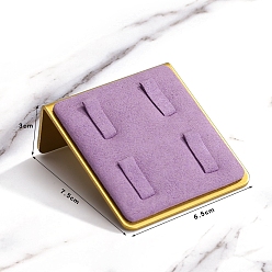 Фиолетовый Бархатные кольца отображения, прямоугольные, фиолетовые, 7.5x6.5x3 см