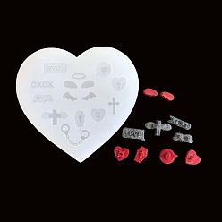 Белый DIY силиконовые формы для кулона, изготовление украшений, формы для литья смолы, для уф-смолы, изготовление ювелирных изделий из эпоксидной смолы, разнообразные, белые, 62x65x6 мм