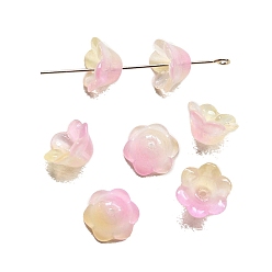 Светло-желтый Шапочка из бисера лэмпворк ручной работы, 6-лепесток, цветок, светло-желтый, 12x7 мм