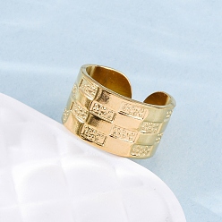 Настоящее золото 18K 304 из нержавеющей стали Манжета кольца для женщин, широкая полоса кольца, реальный 18 k позолоченный, регулируемый 11.5 мм