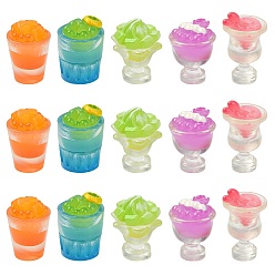 (52) Непрозрачная лаванда 30шт 5 стили украшения для показа смолы, для украшения домашнего стола, фруктовый холодный напиток, разноцветные, 19.5~23.5x27.5~34.5 мм, 6 шт / стиль