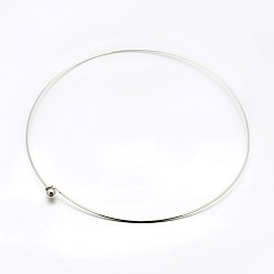 Платина Латуни ожерелье делая, жесткие ожерелья, платина, 140 мм