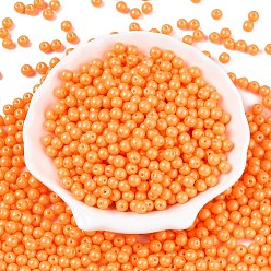 Темно-Оранжевый Непрозрачная выпечка окрашены стеклянные бусины, круглые, темно-оранжевый, 5.5x4.5~5 мм, отверстие : 1 мм, Около 2500 шт / фунт