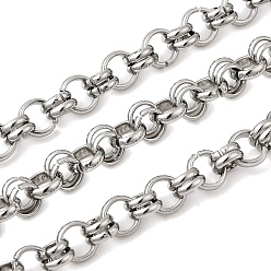 Нержавеющая Сталь Цвет 304 кольцевые цепи из нержавеющей стали, несварные, с катушкой, цвет нержавеющей стали, 6x6x3 мм