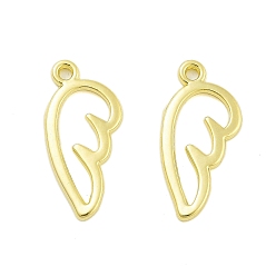 Настоящее золото 18K Стойки обшивки кулон сплава, гальваническое покрытие, не содержит никель-кадмия и свинца, крыло, реальный 18 k позолоченный, 16x8x1 мм, отверстие : 1 мм