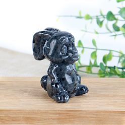 Лабрадорита Резные фигурки кроликов из натурального лабрадорита, статуи для украшения рабочего стола для домашнего офиса, 35x45x55 мм