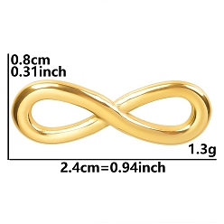 Golden 304 Stainless Steel Linking Rings, Infinity, Golden, 24x8x2mm