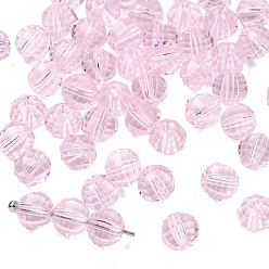 Pink К 9 стекло, имитация Австрийские кристаллические шарики, класс AAA, граненые, круглые, розовые, 6 мм, отверстие : 0.7~0.9 мм