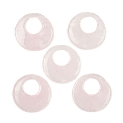 Розовый Кварц Природного розового кварца подвески, Дисковые подвески, 49x6.5 мм