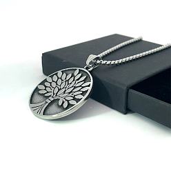 Нержавеющая Сталь Цвет Винтажный кулон в европейском стиле «дерево желаний» из титана и стали, круглое украшение в виде дерева желаний.