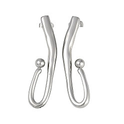 Нержавеющая Сталь Цвет 304 из нержавеющей стали серьги, слева и справа, цвет нержавеющей стали, 36.5x17 мм