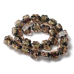 Индийский Красный Нити из фольги в технике лэмпворк, цветок, Индийская красная, 14.5x13.5x7.5 мм, отверстие : 1.5 мм, около 25 шт / нитка, 14.02'' (35.6 см)