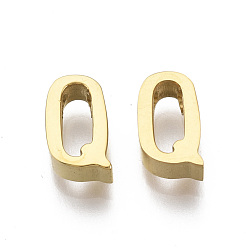 Letter Q 201 Edelstahl Reize, golden, letter.q, 9x5x3 mm, Bohrung: 1.6 mm