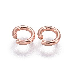 Rose Gold 304 Stainless Steel Open Jump Rings, Rose Gold, 6x1.2mm, Inner Diameter: 3.6mm