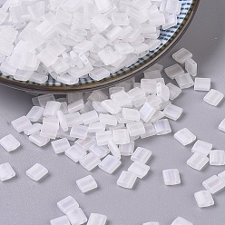 (TL131FR) Матовый Хрустальный AB Миюки тила бусины, японский бисер, 2-луночное, (tl 131 fr) матовый кристалл ab, 5x5x1.9 мм, отверстие : 0.8 мм, Около 590 шт / 50 г