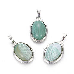 Натуральный Агат Природные подвески агат, с латунной фурнитурой , овальные, платина, 25~26x17~17.5x8~9 мм, отверстие : 8x5 мм